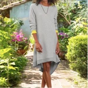 Sundance Thea thermal long sleeve dress large grey asymmetrical